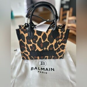 Balmain Small B-Army Leopard Printed Shopper Tote Bag